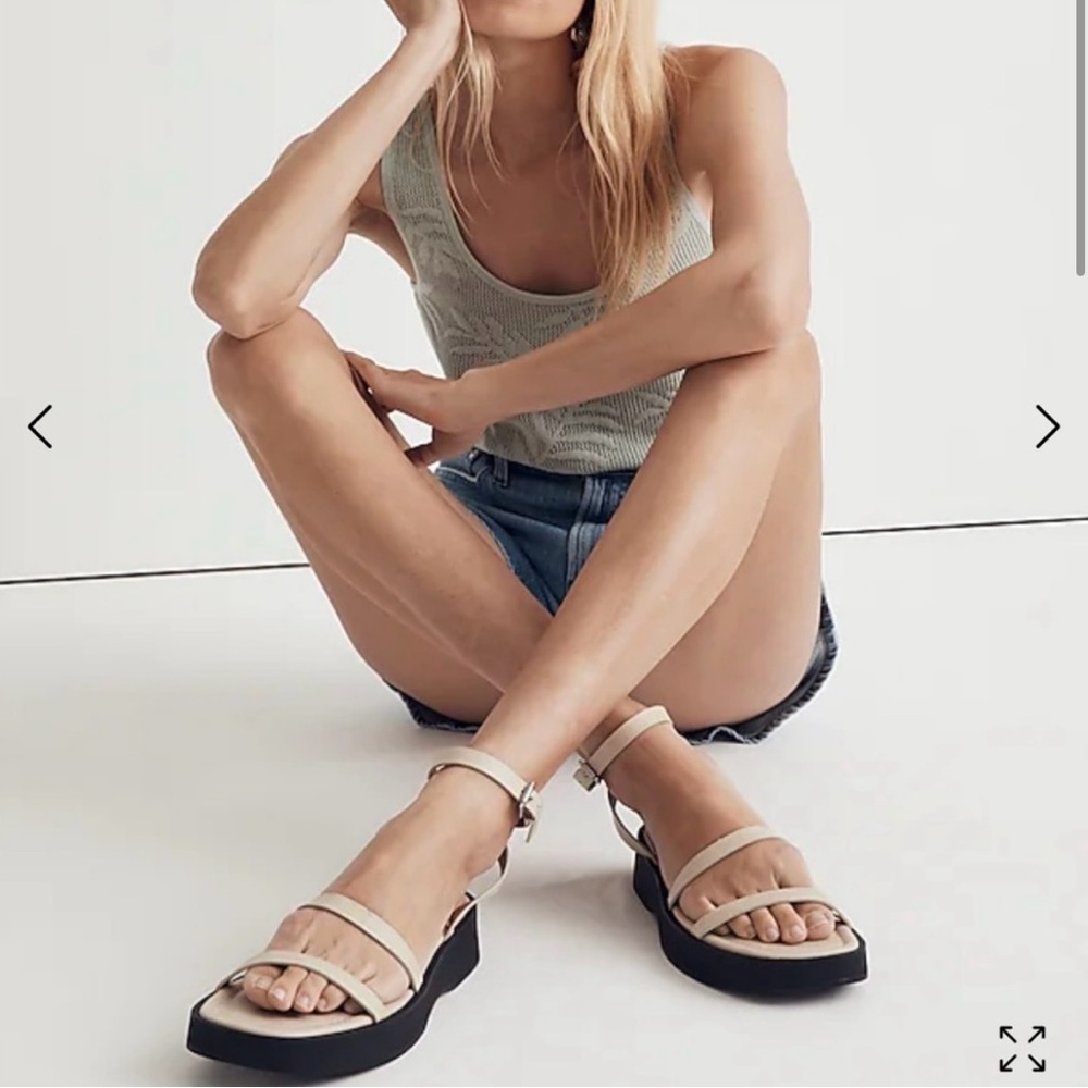 Madewell Cream and Black Sandals with Chic Design